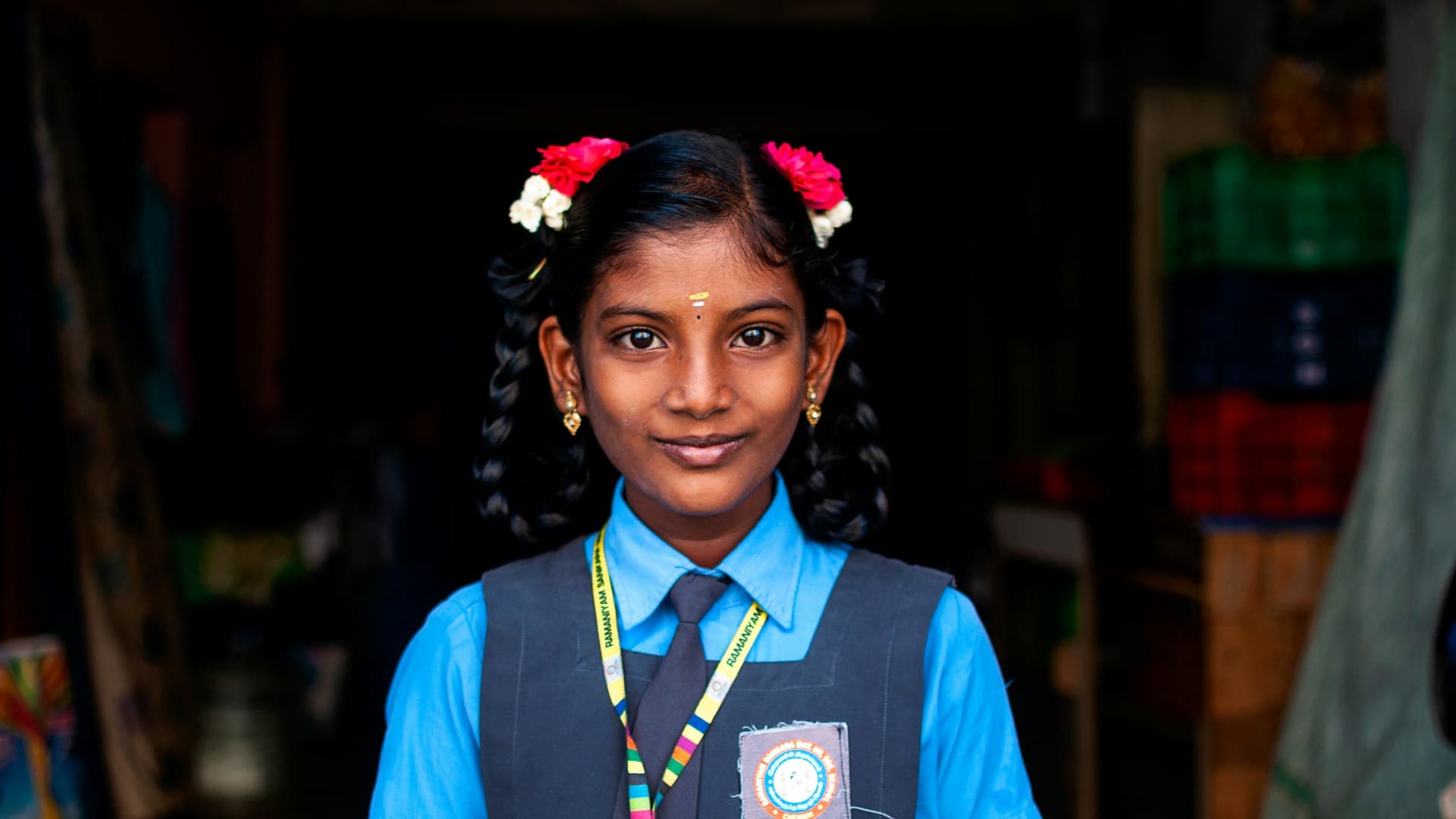 Girls attending school